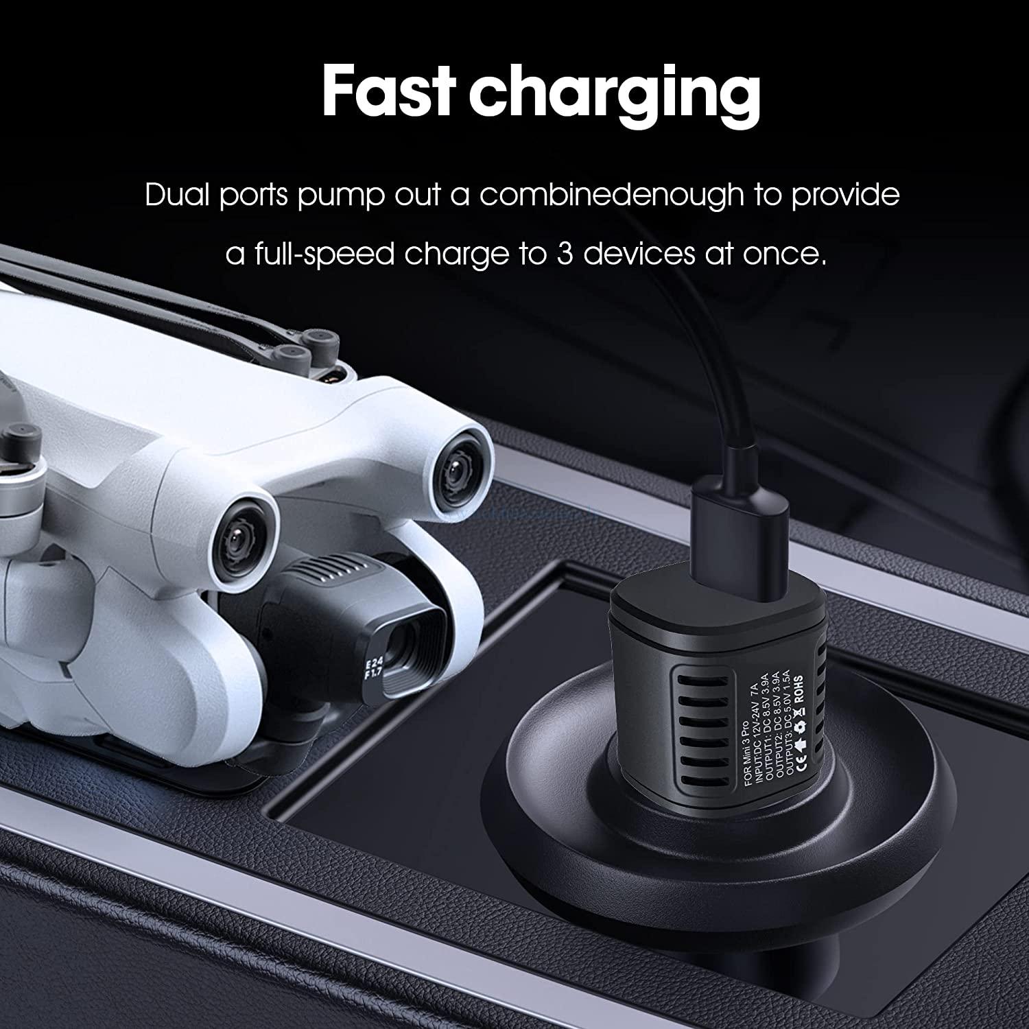 Car Charger Adapter 2-in-1 Battery DJI Mini 3 - الصورة 4
